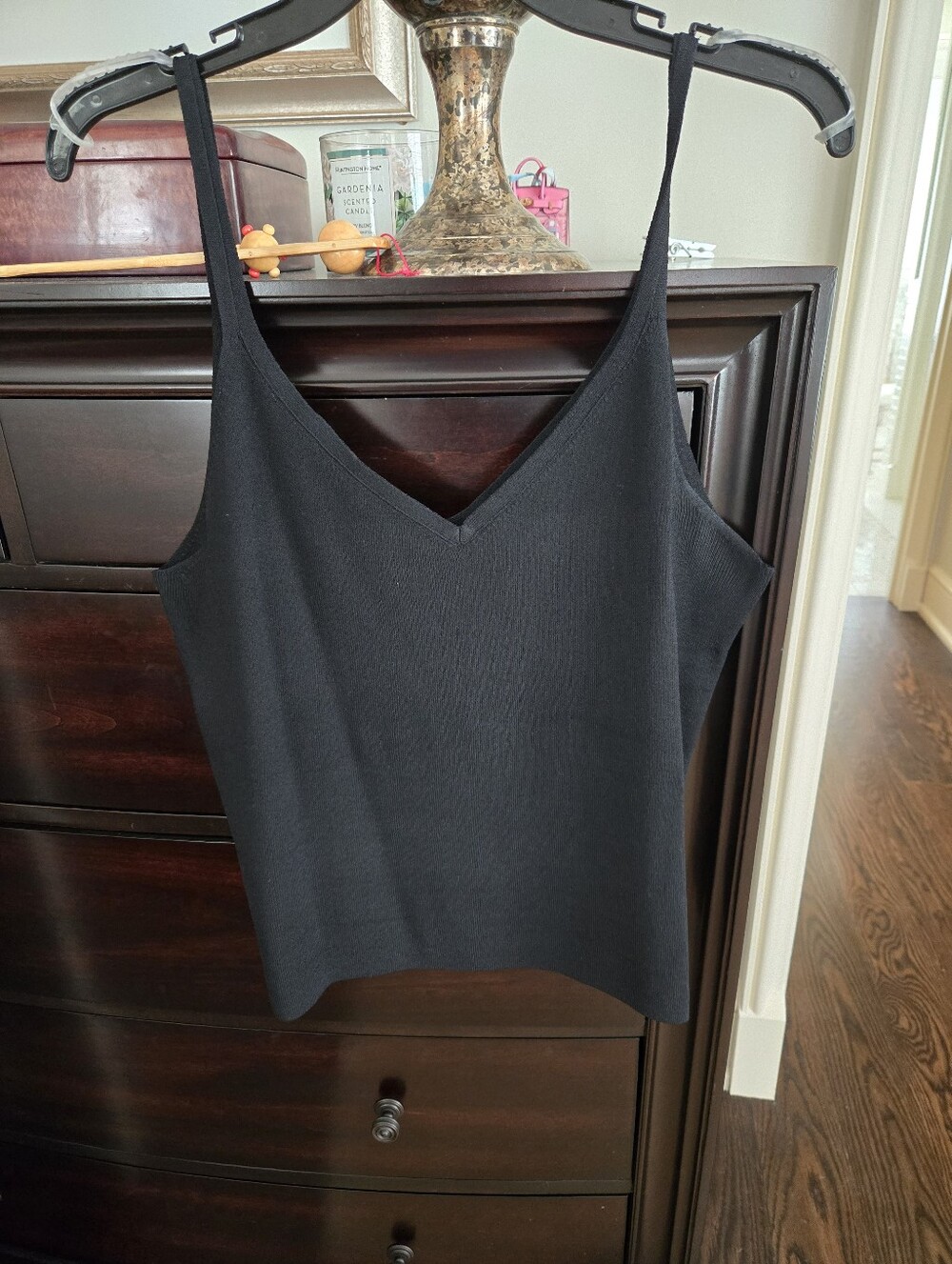 Dana Buchman Black Knit Tank Top, Sz Xl, Black